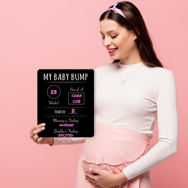 Canopy Street Pregnancy Timeline Sign/My Baby Bump Infant Chalkboard Style Milestone Photo Prop Board / 10" x 12" Baby Shower Present - Image 4